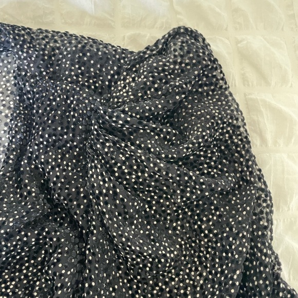 ba&sh Black Celia Velvet Dot Puff Sleeve Sheath Dress - Picture 14 of 16